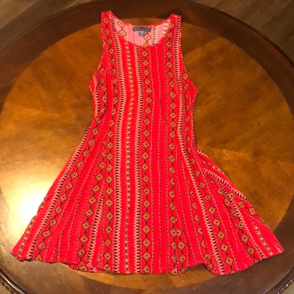 Kendall & Kylie Tribal Fit & Flare Mini Dress Medium - Picture 2 of 7